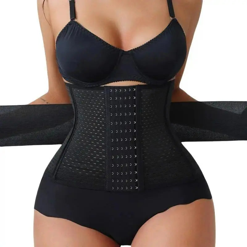 Women'S Segmented Faja Body Shaper, High Elastic Mesh Breathable Waist Trainer, Firm Tummy Control Slim Cincher, Comfortable Sheath Girdle, Stretchy Lightweight Workout Shaper, Essential for Daily Casual & Fitness Waist Sculpting, Waist Trainers